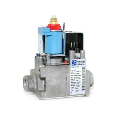 Газовый клапан 845 SIGMA (0.845.057) (запорная 220V — модулирующая 17V голубая) 151000001